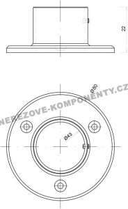 Obere Verankerung - klein - Geländerpfosten 42,4 mm