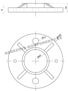 Obere Verankerung - groß - Geländerpfosten 42,4 mm