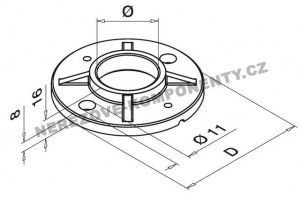 Obere Verankerung - groß - Geländerpfosten 42,4 mm