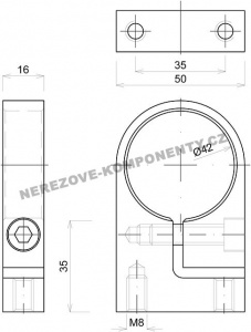 Fassung des runden Pfostens 42,4 mm für Seitenverankerung