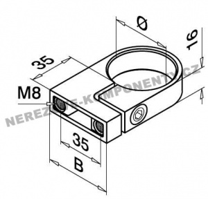 Fassung des runden Pfostens 42,4 mm für Seitenverankerung