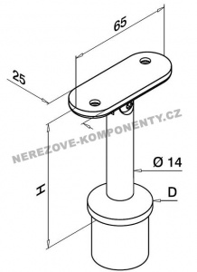 Handlaufhalter- Pfosten 42,4 mm (verstellbar HM)