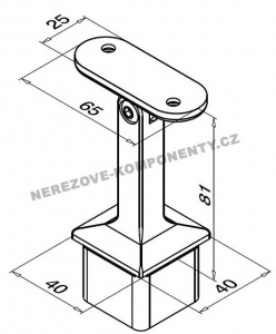 Handlaufhalter- Pfosten 40x40 mm (verstellbar)