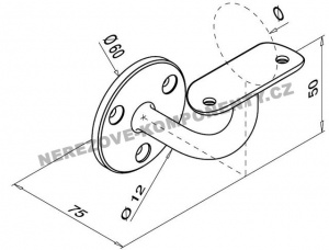 Handlaufhalter mit Schrauben (runder Handlauf)