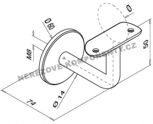 Handlaufhalter an die Wand ohne Sichtschrauben - rund