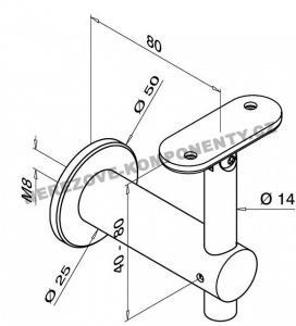 Handlaufhalter an die Wand mit Gelenk (verstellbar HM)