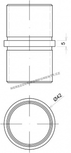 Verbinder des Edelstahlhandlaufs 42,4 mm - gerade