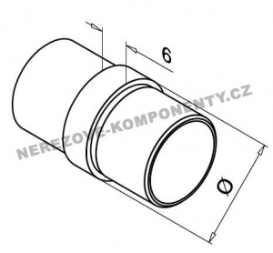 Verbinder des Edelstahlhandlaufs 42,4 mm - gerade