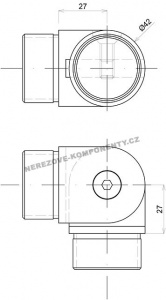 Verbinder des Edelstahlhandlaufs 42,4 mm - verstellbar