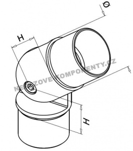 Verbinder des Edelstahlhandlaufs 42,4 mm - verstellbar