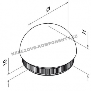 Endstück des Handlaufs 42,4 mm - halbrund