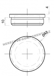 Endstück des Handlaufs 42,4 mm - gerade