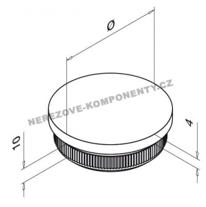 Endstück des Handlaufs 42,4 mm - gerade