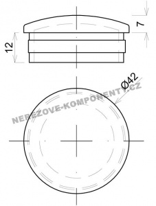 Endstück des Handlaufs 42,4 mm - gewölbt