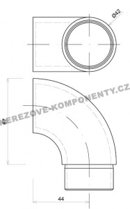 Endstück des Handlaufs 42,4 mm - Antritts-