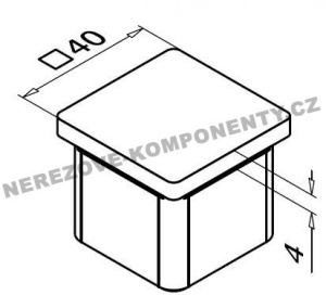 Handlaufsendstück 40x40 mm - geradeförmig