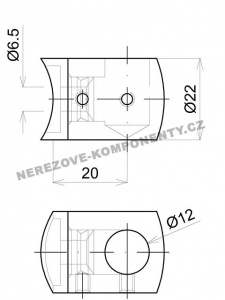 Edelstahl-Stabhalter 12 mm - seitlich-links KS