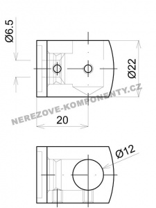 Edelstahl-Stabhalter 12 mm - seitlich-links HS