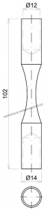 Verbinder des Edelstahlstabes 12 mm - biegsam