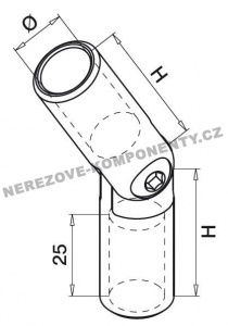 Verbinder des Edelstahlstabes 12 mm - Gelenk