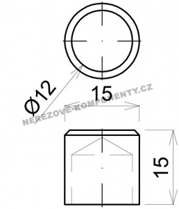 Endstück des Edelstahlstabes 12 mm - Überziehbar