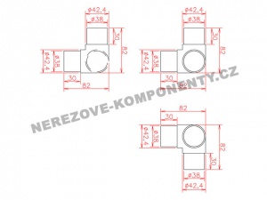 Verbinder des Edelstahlhandlaufs 42,4 mm - T-Eckstück